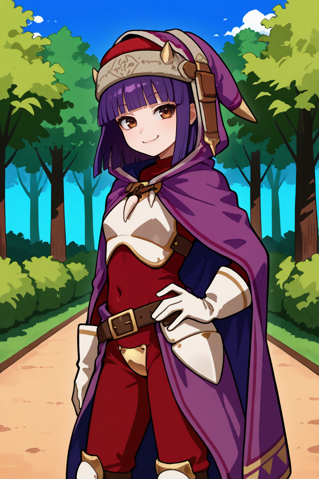 47717-2772638782-_lora_BeatrixIL_0.9_ , bdef, 1girl, purple hair, short hair, blunt bangs, blunt ends, brown eyes, hood, hood up, hooded cloak, p.png